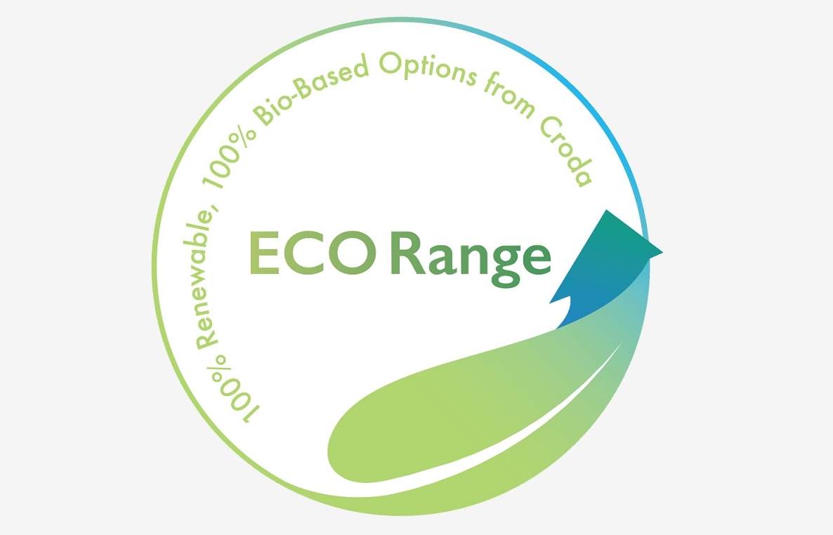 ECO Range logo 100% renewable, 100% bio-based ingredient options from Croda